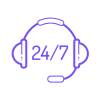نماد پشتیبانی دائم و پاسخگویی شبانه‌روزی برای سایت